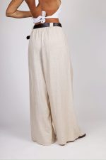 Spodnie zaszewki luźna nogawka pasek