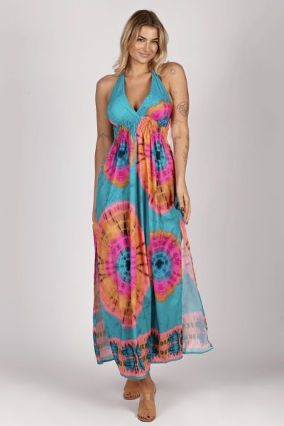 Sukienka  cieniowane koła – UNI, Turkus