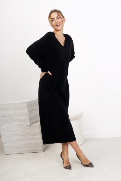 Sukienka dzianina długa – Czarny, UNI