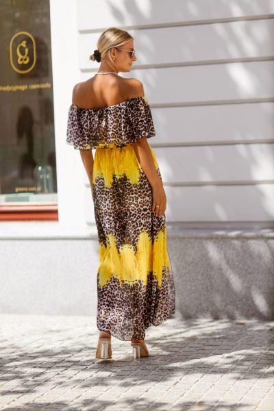 Sukienka hiszpanka wstawki panterka