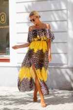 Sukienka hiszpanka wstawki panterka