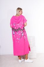 Sukienka kaptur drzewo motyle – Fuksja, UNI