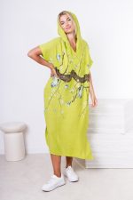Sukienka kaptur drzewo motyle – Limonka, UNI