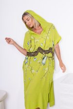 Sukienka kaptur drzewo motyle – Limonka, UNI