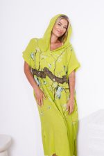 Sukienka kaptur drzewo motyle – Limonka, UNI