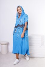 Sukienka kaptur drzewo motyle – Niebieski, UNI