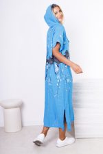 Sukienka kaptur drzewo motyle – Niebieski, UNI