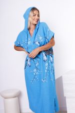 Sukienka kaptur drzewo motyle – Niebieski, UNI