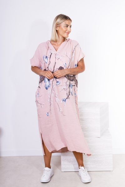 Sukienka kaptur drzewo motyle – Puder, UNI