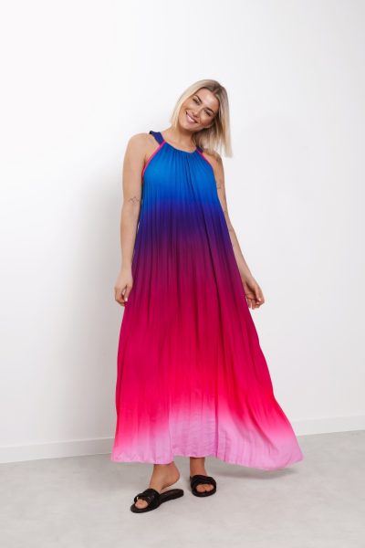 Sukienka maxi ombre – UNI, Niebieski