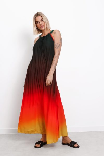 Sukienka maxi ombre – UNI, Zielony