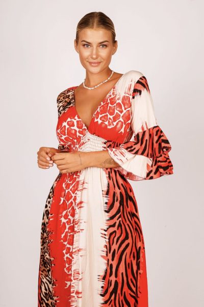 Sukienka panterka guma pas – UNI, Czerwony