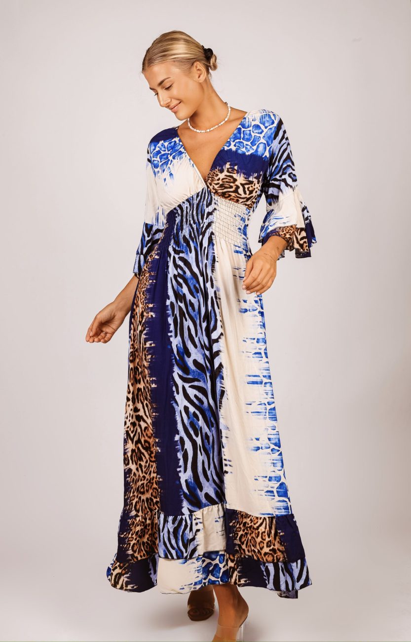 Sukienka panterka guma pas