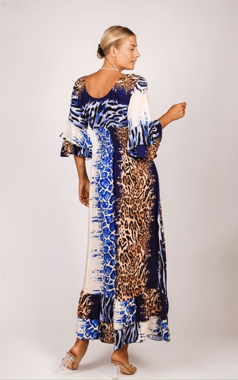 Sukienka panterka guma pas