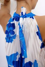 Sukienka plisowana kwiaty chaber