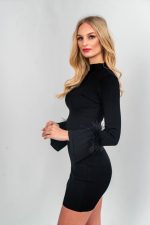 Sukienka prążek pióra rękaw