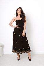 Sukienka ramiączka haftowane wzory