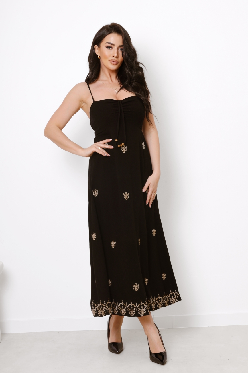 Sukienka ramiączka haftowane wzory