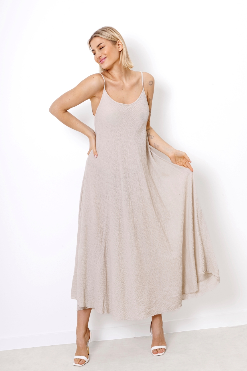 Sukienka ramiączka karbowany muślin