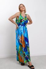 Sukienka ramiączka kolorowe kwiaty Chaber