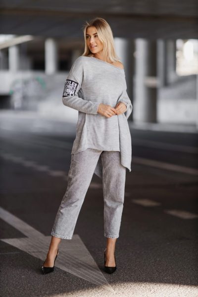 Sweter 1 róg – UNI, Szary