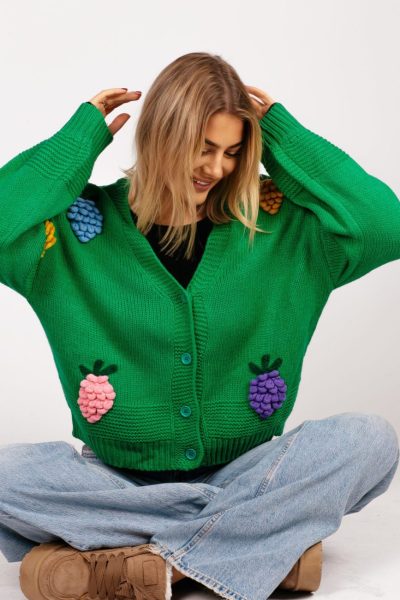 Sweter ananasy – UNI, Zielony