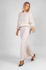 Sweter ażurowe paski