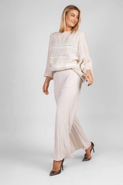 Sweter ażurowe paski