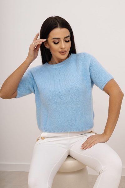 Sweter baby alpaka krótki rękaw – Błękit, UNI