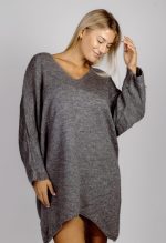 Sweter dwustronny dekolt rogi