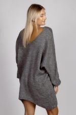 Sweter dwustronny dekolt rogi