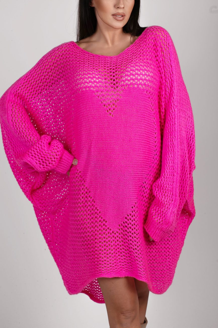 Sweter dziurkowany serce