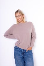 Sweter gładki dekolt ściągacz – Fango, UNI