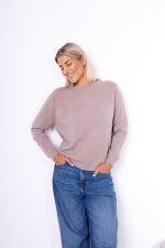 Sweter gładki dekolt ściągacz – Fango, UNI