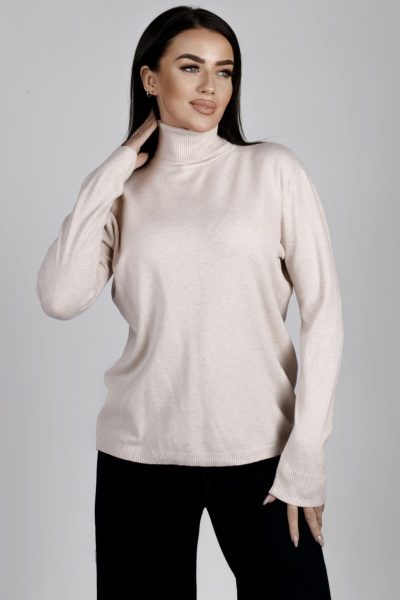 Sweter golf brokat – Beż, UNI