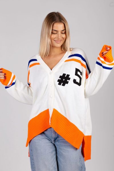 Sweter guziki #5 – UNI, Ecru