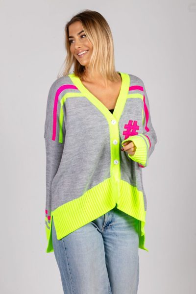 Sweter guziki #5 – UNI, Szary