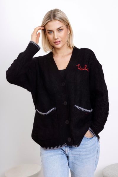 Sweter guziki Voila – Czarny, UNI