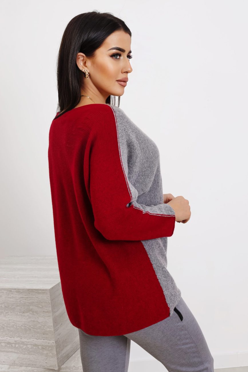 Sweter kaszmir dwukolorowy