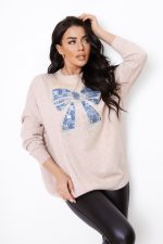 Sweter kokarda cekiny