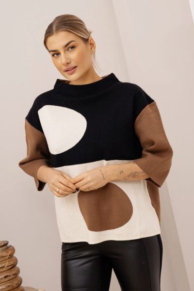 Sweter kółka – Czarny, UNI