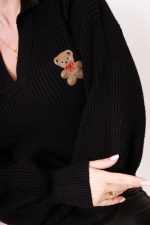 Sweter kołnierzyk miś