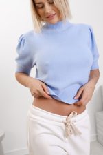 Sweter krótki rękaw stójka