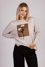 Sweter kwadrat kwiaty