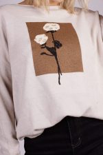 Sweter kwadrat kwiaty