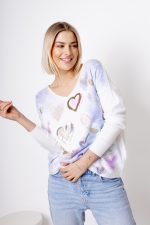 Sweter mozaika serduszka