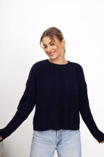 Sweter prążek warkoczyki