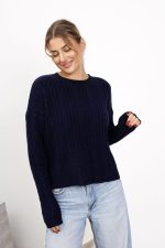 Sweter prążek warkoczyki