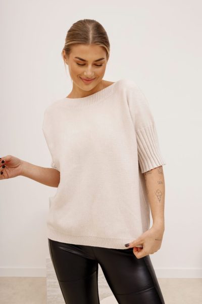 Sweter rękaw ściągacz – Beż, UNI