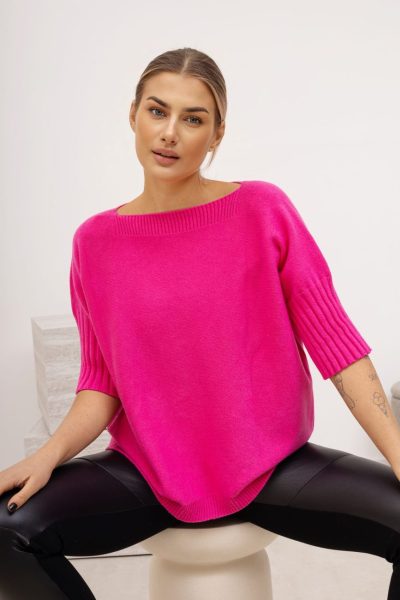 Sweter rękaw ściągacz – Fuksja, UNI